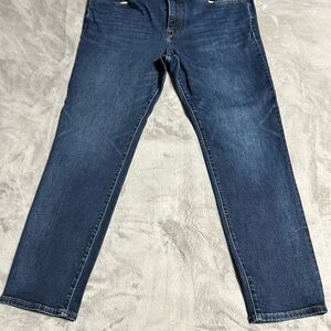 Express Men's Slim Straight Jeans in Dark Blue